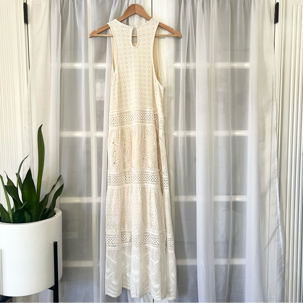 Sundance Dreamers Believe Bone Off White Eyelet Dress Size Medium - Picture 7 of 11